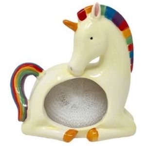 Rainbow Unicorn - Earthenware Scrubby Holder